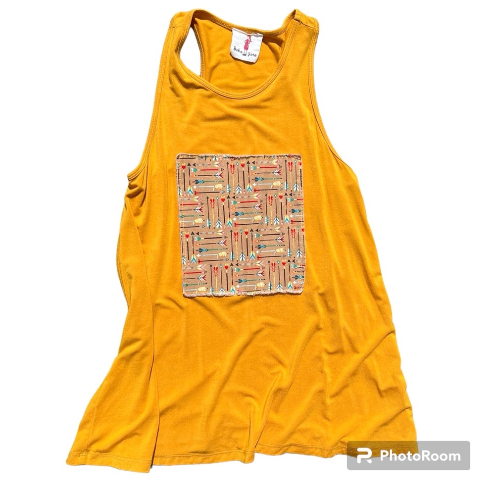 Boho Jane Tank with Appliqué Size S. Pre-owned